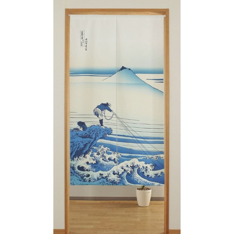 Japanska Noren Mount Fuji Blue 85 x 150 cm