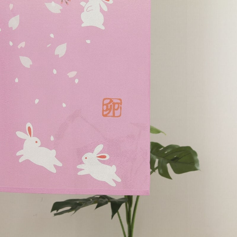 Japanska Noren Sakura Usagi 85 x 150 cm