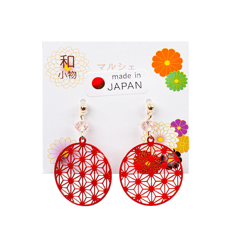 Japanska Örhängen - Asanoha Röd