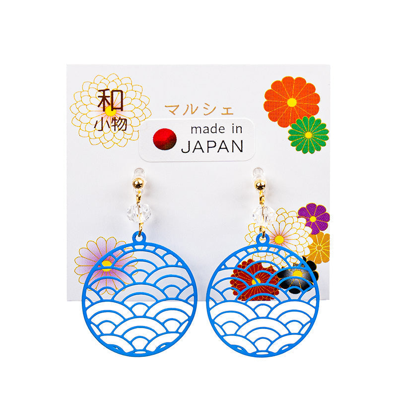 Japanska Örhängen - Seigaiha Blå