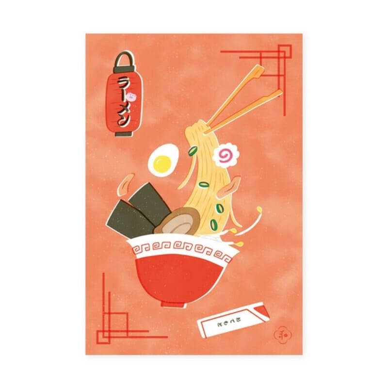 Japanska Ramen Vykort