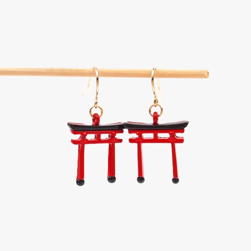 Japanska röda torii-örhängen