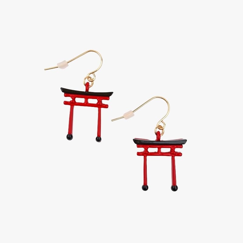 Japanska röda torii-örhängen Öronkrokar