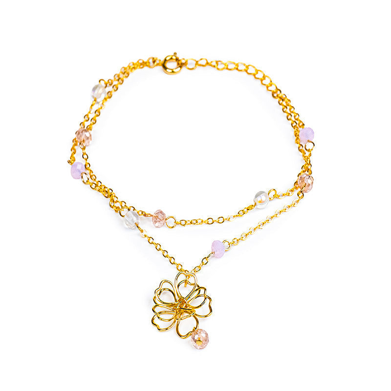 Japanskt Armband - Dubbel Kedja Sakura