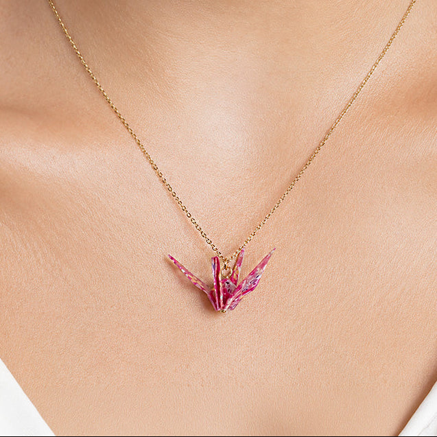 Japanskt Halsband - Origami Trana Hänge