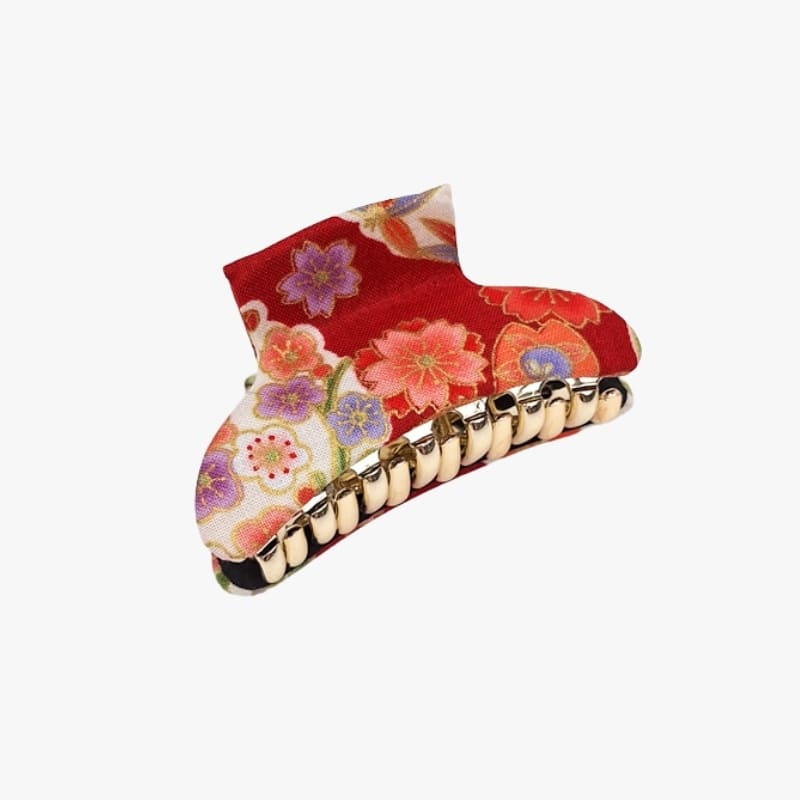 Japanskt hårspänne Rött tyg