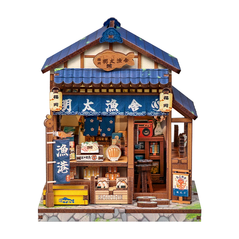 Japanskt mini-trähus byggsats Fukuoka Mentaiko Kitchen