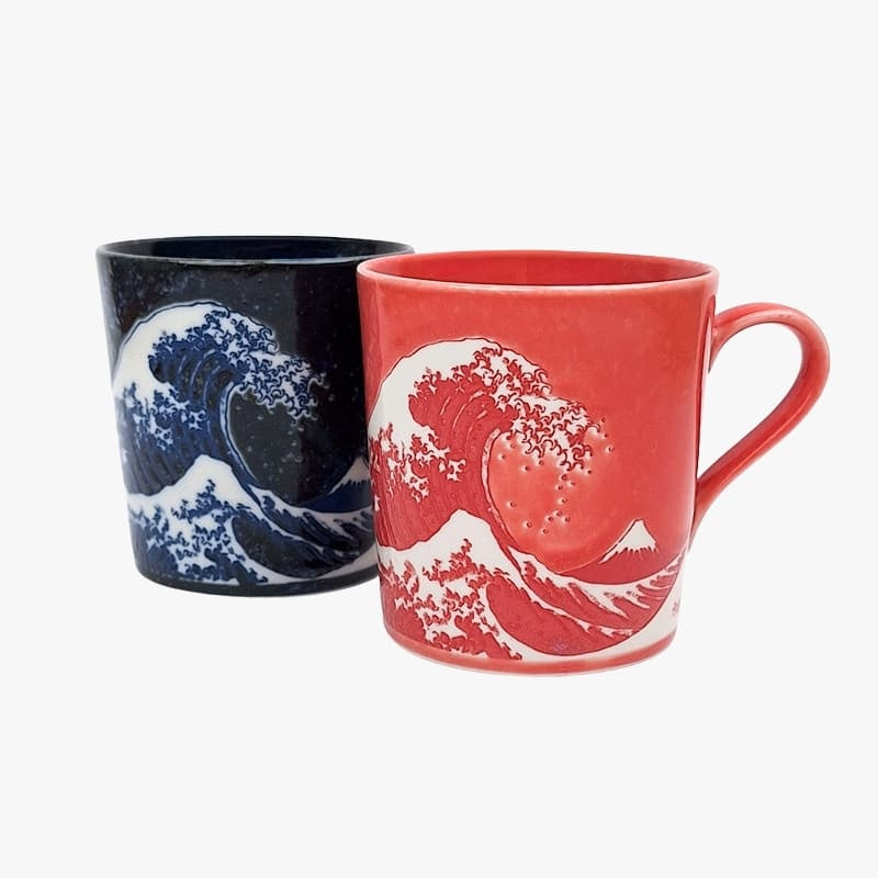 Kanagawa Röd Japansk Mugg