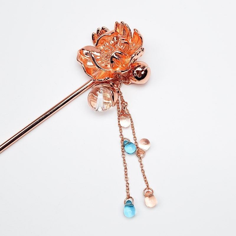 Kanzashi pionblomma