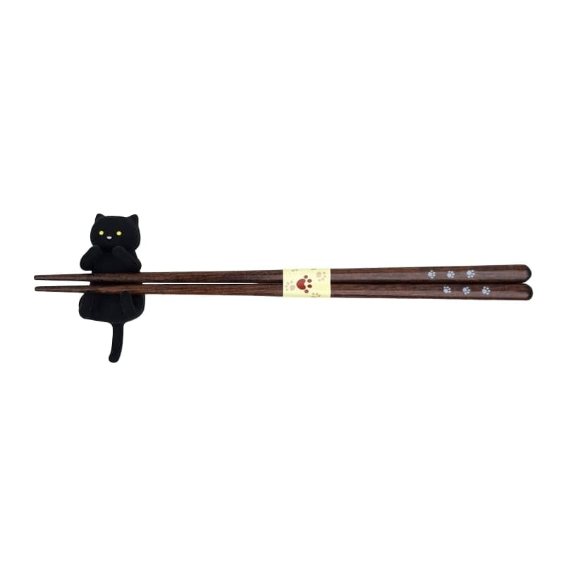 Kawaii japanska ätpinnar Svart katt