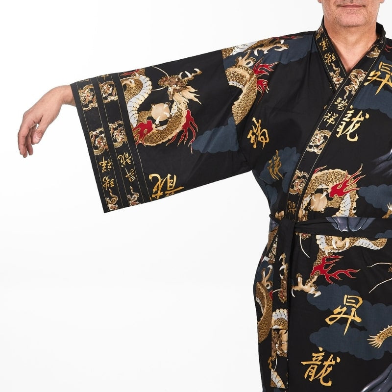 Kimono med japansk drake för män En storlek