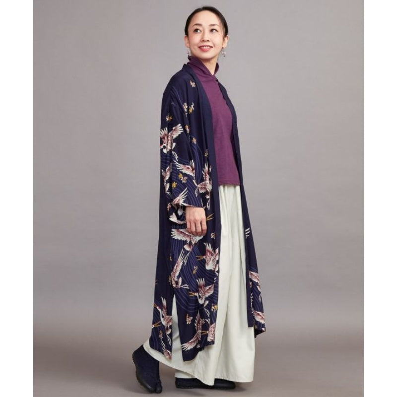 Kimono med lång kran för kvinnor En storlek