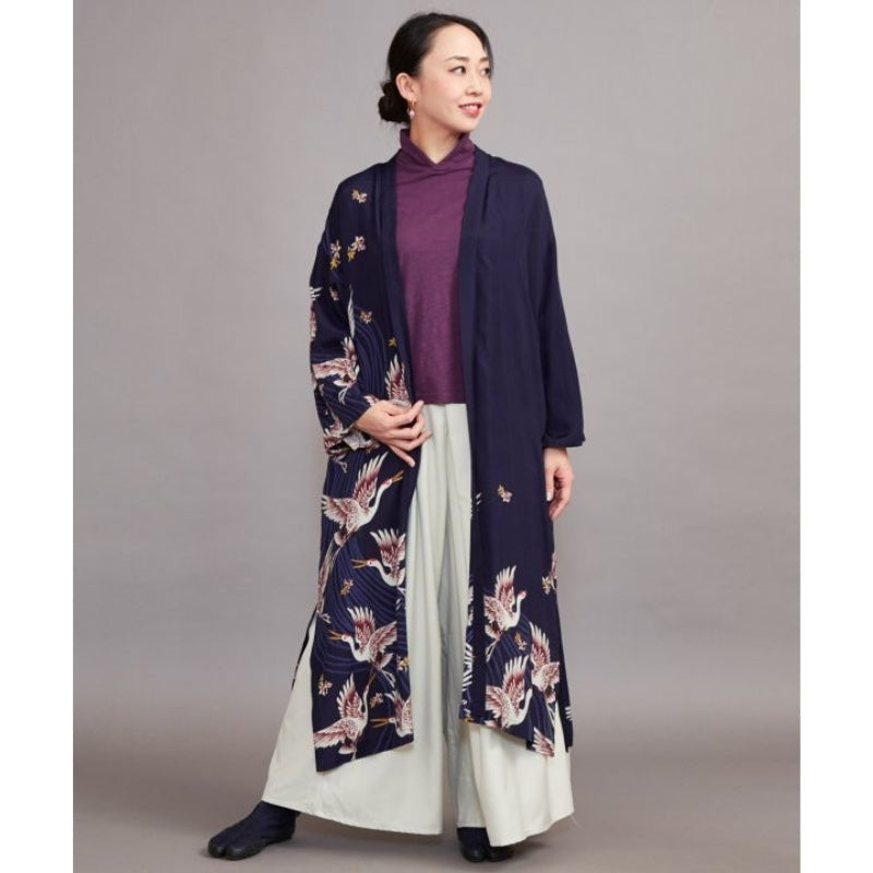 Kimono med lång kran för kvinnor En storlek