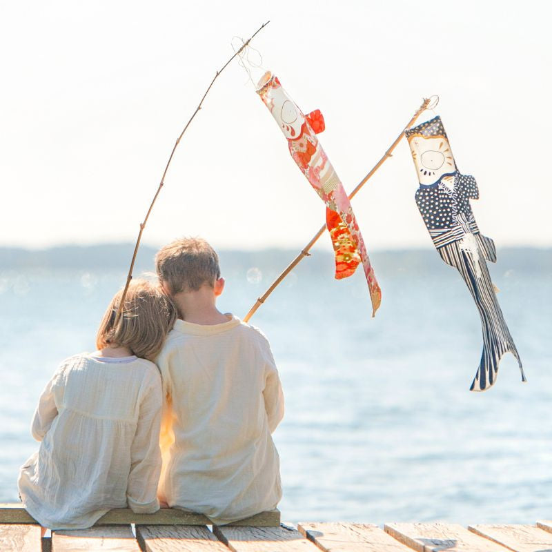 Koinobori blommig kimono 70 cm