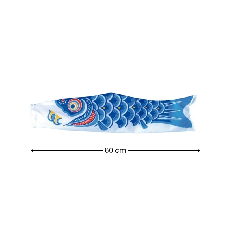 Blå Traditionell japansk Koinobori 60 cm