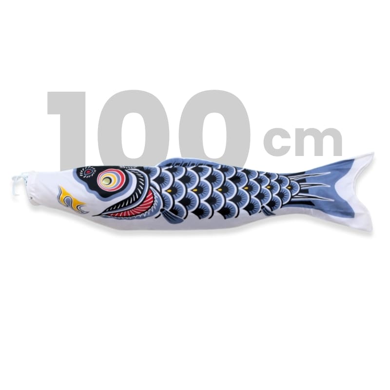 Traditionell japansk Koinobori Svart - 100 cm