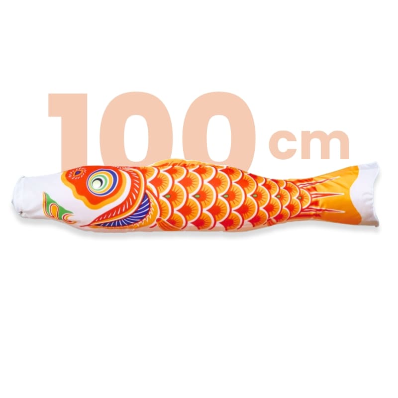 Traditionell japansk Koinobori Orange - 100 cm