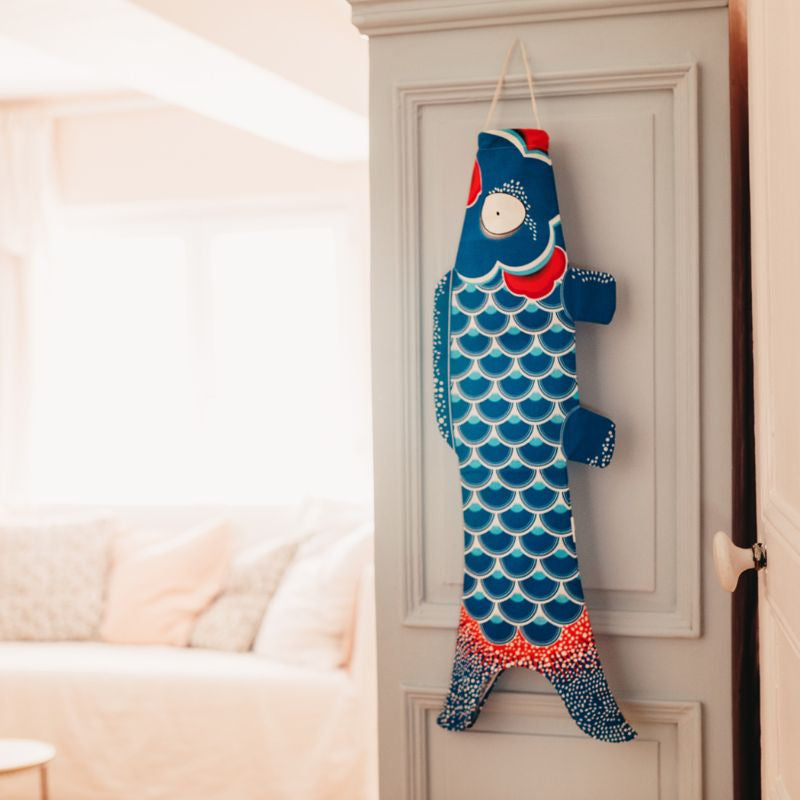 Koinobori Traditionell Blå 70 cm