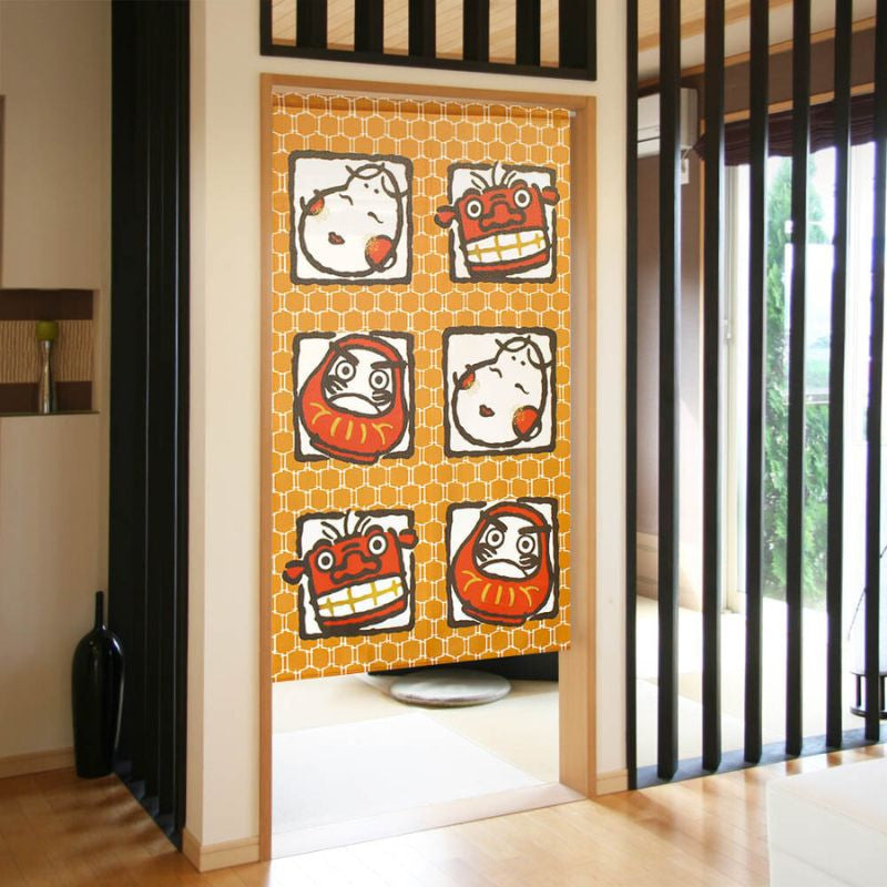 Lyckliga japanska Noren 85 x 150 cm