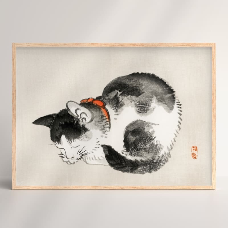 Målning med japansk katt A3