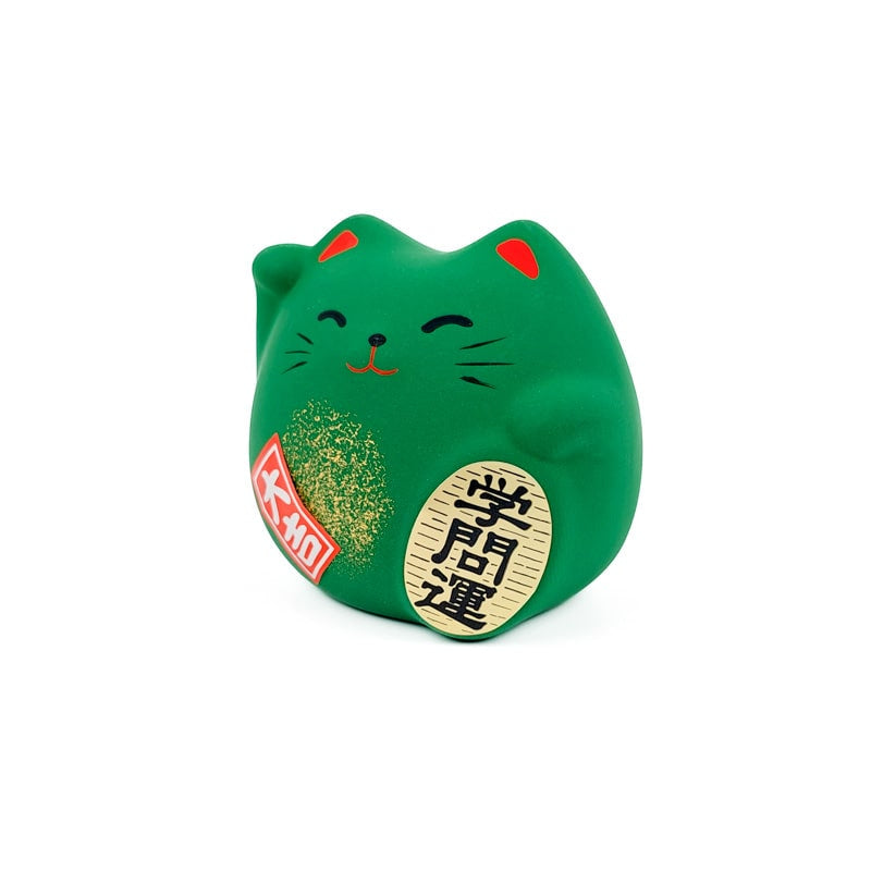 Maneki Neko rund grön