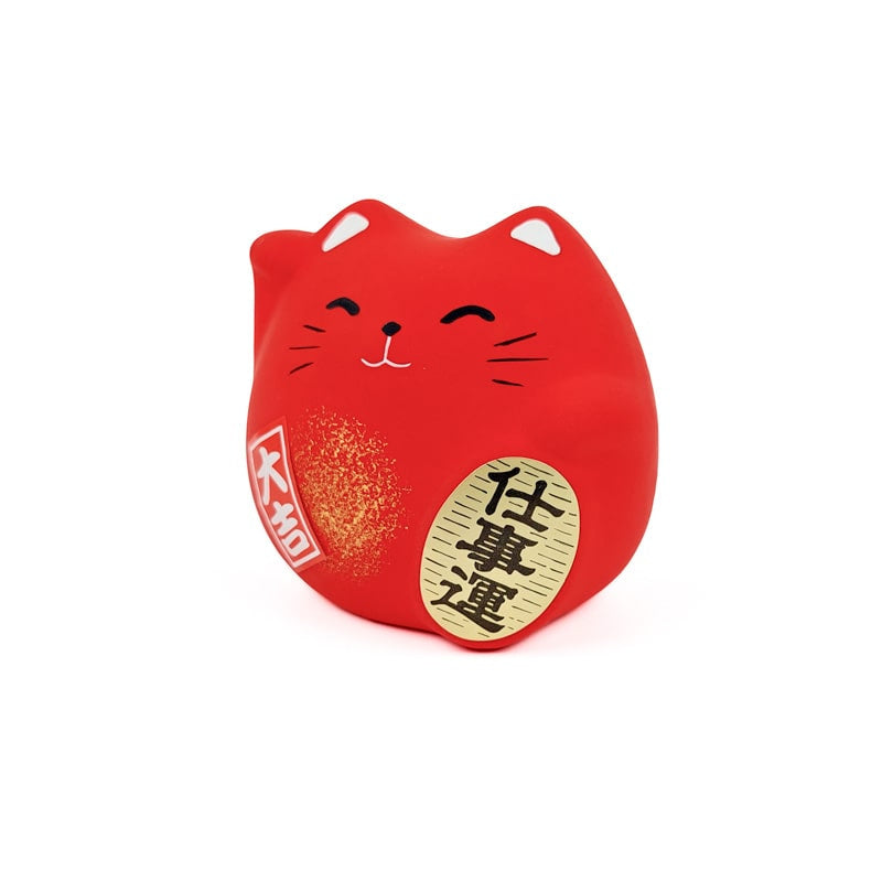 Maneki Neko Rund Röd