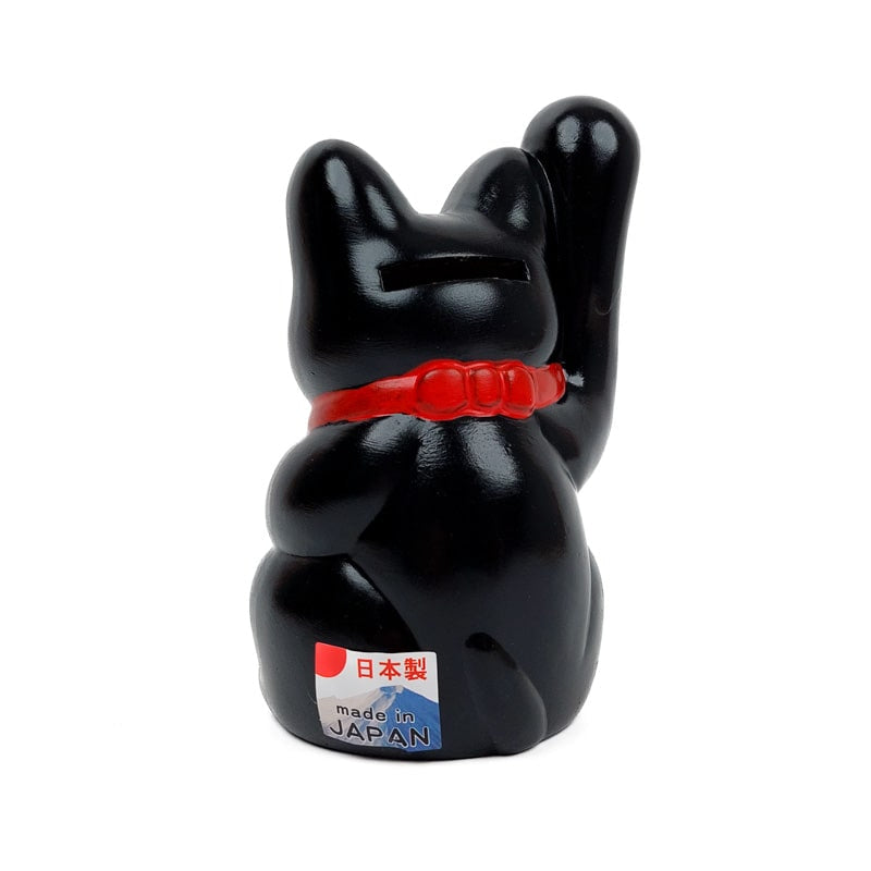 Maneki Neko Svart Seto 13 cm