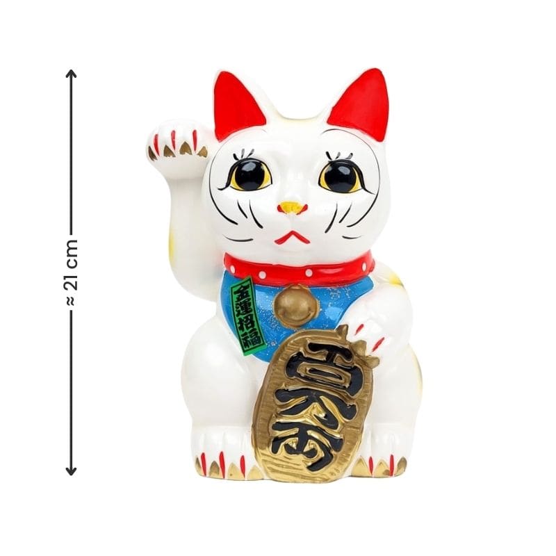 Maneki Neko Vit Seto 21 cm