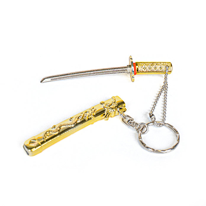 Mini-Katana Nyckelring - Gyllene Drake