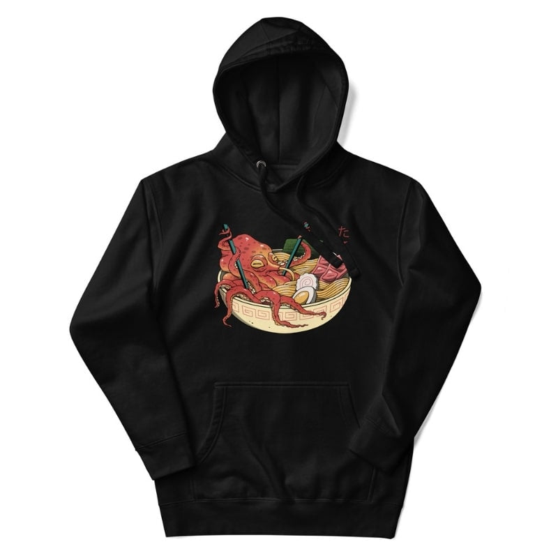 Octopus Ramen Japansk Sweatshirt S / Noir