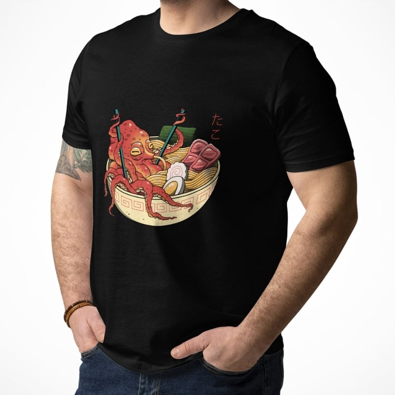 Octopus Ramen Japansk T shirt
