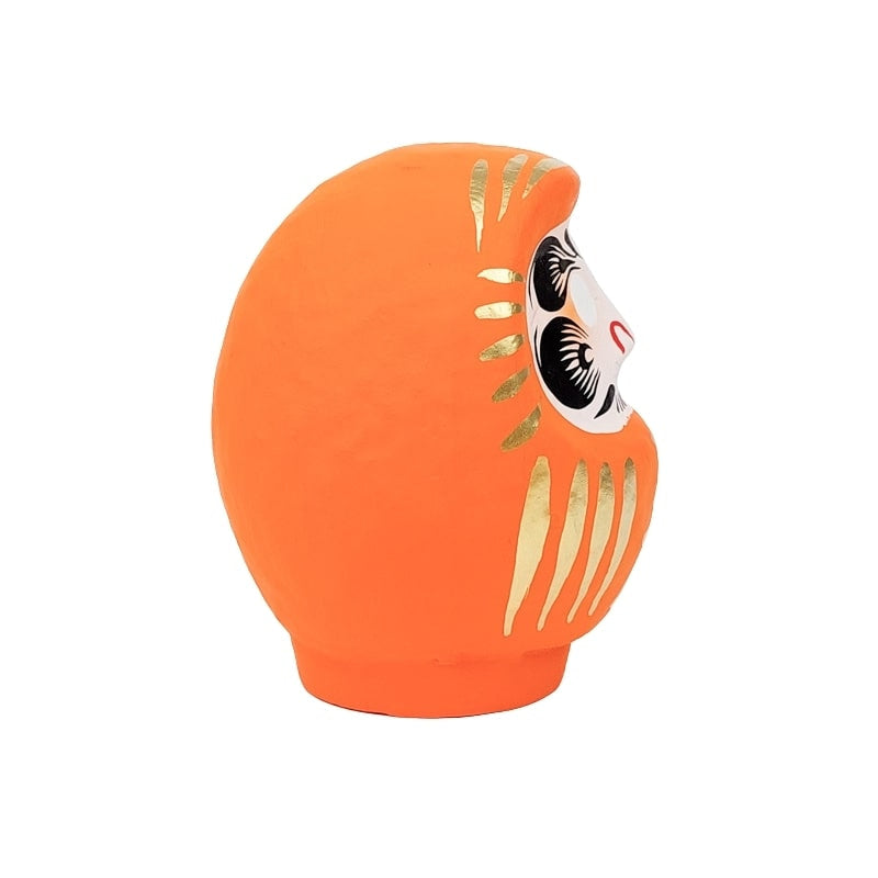 Orange japansk Daruma 9 till 15 cm