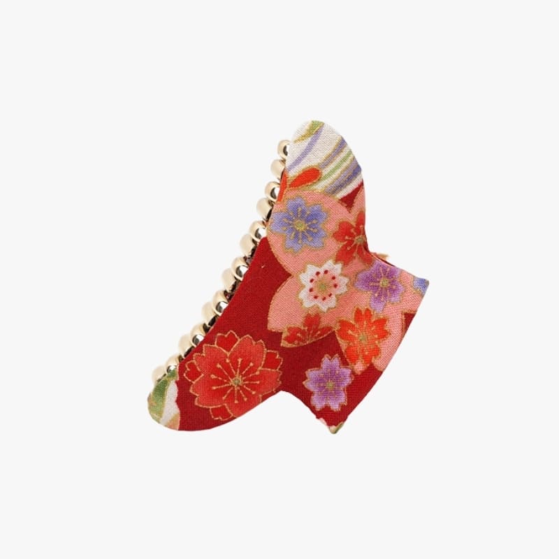 Japanskt hårspänne Rött tyg