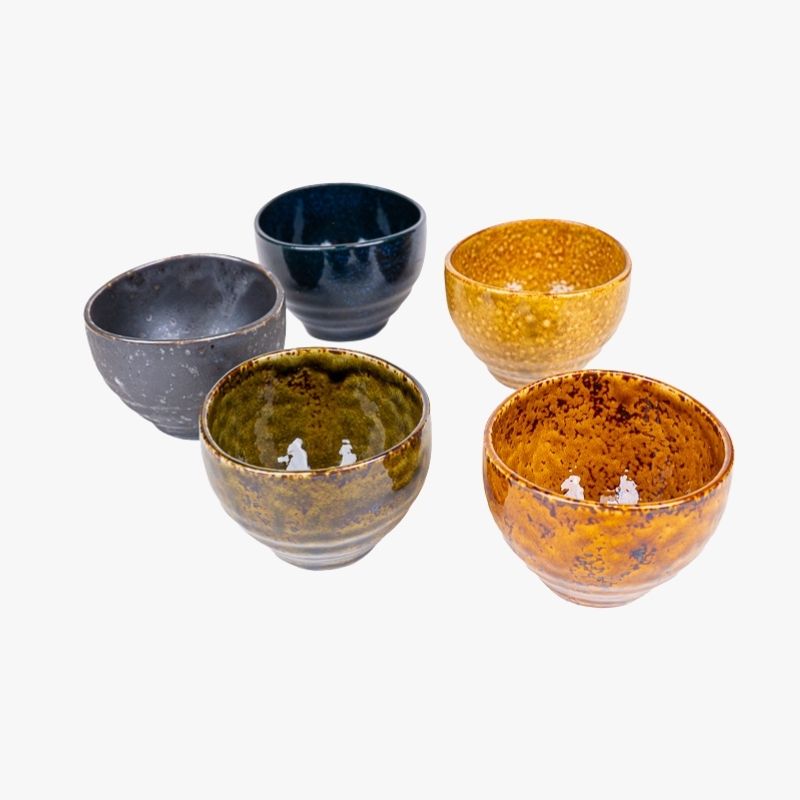 Presentset med 5 japanska koppar Hannari