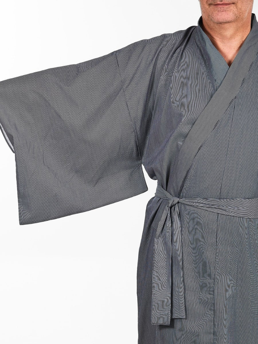 Randig Yukata Kimono för män