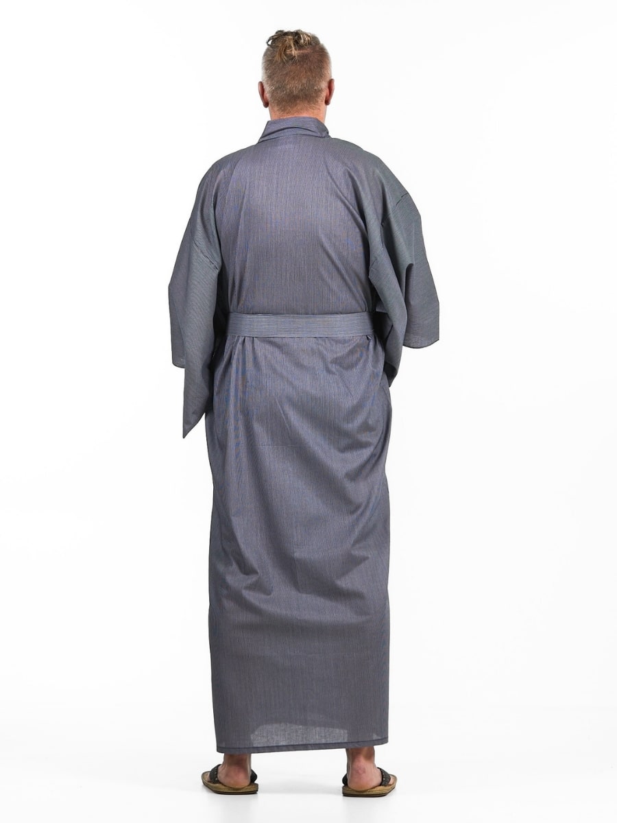 Randig Yukata Kimono för män
