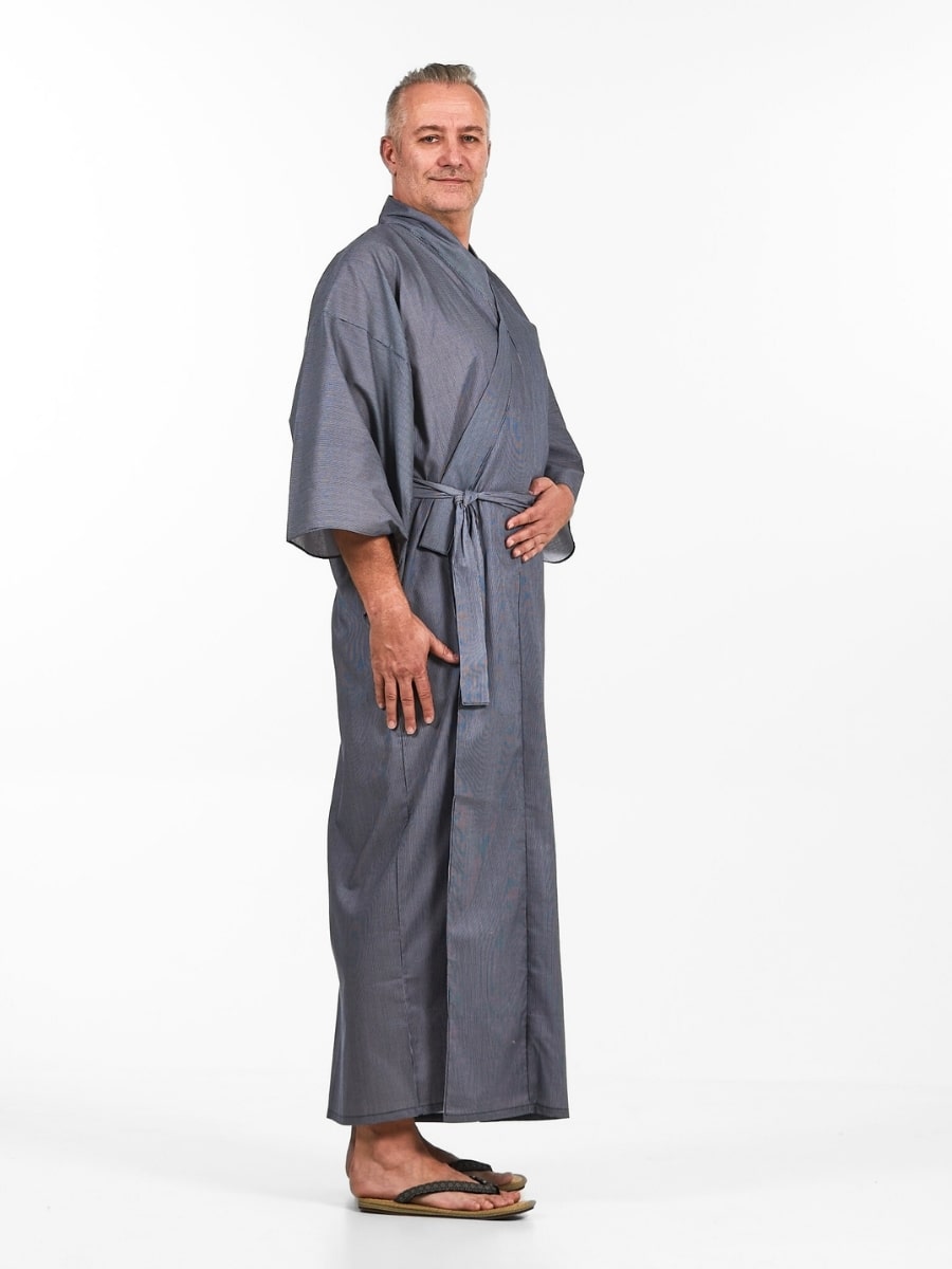 Randig Yukata Kimono för män