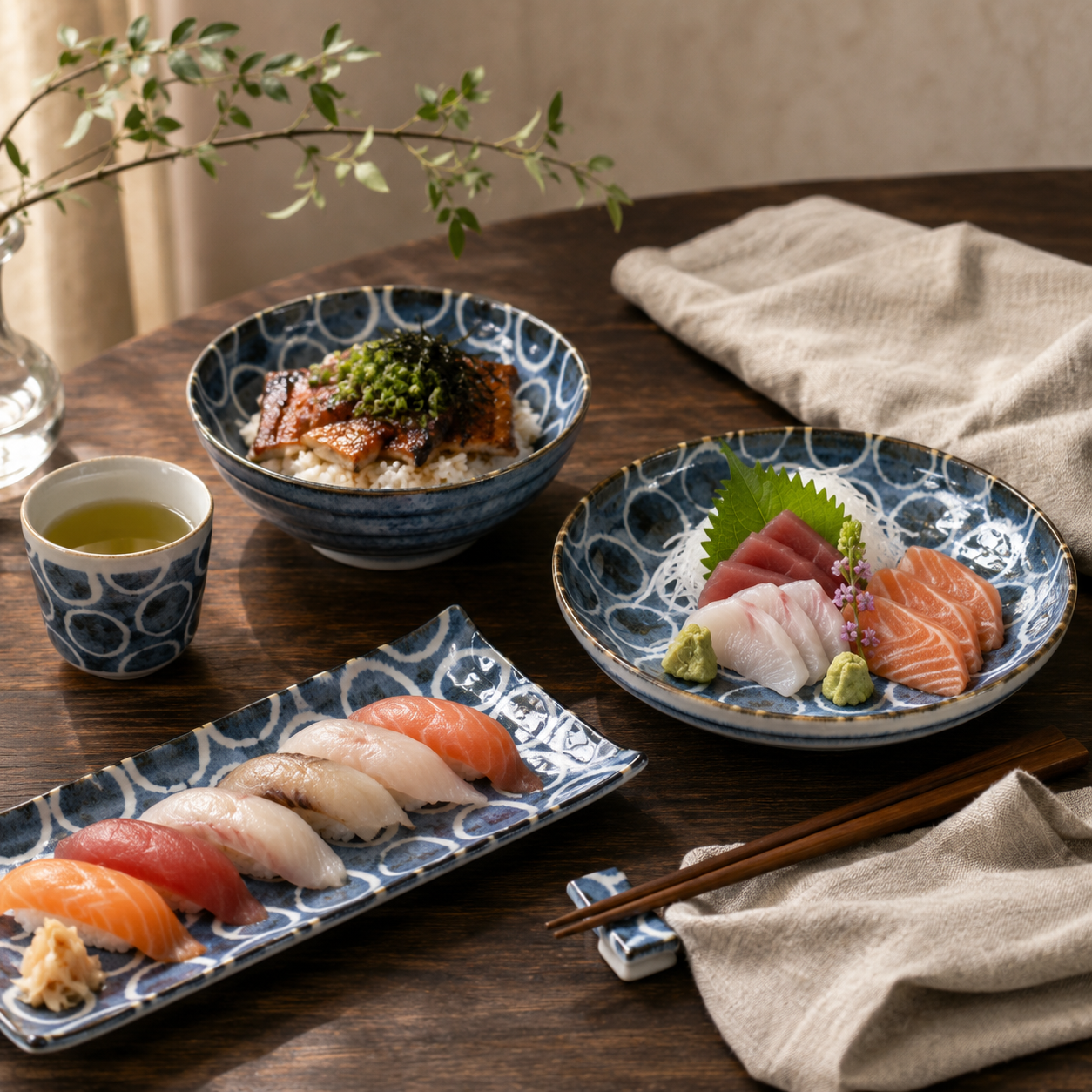 Rektangulär japansk tallrik Momomaru