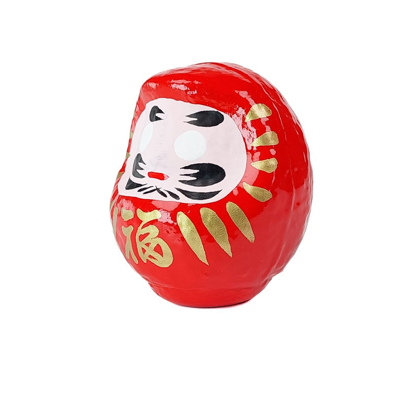 Röd japansk daruma 4,5 och 9 cm