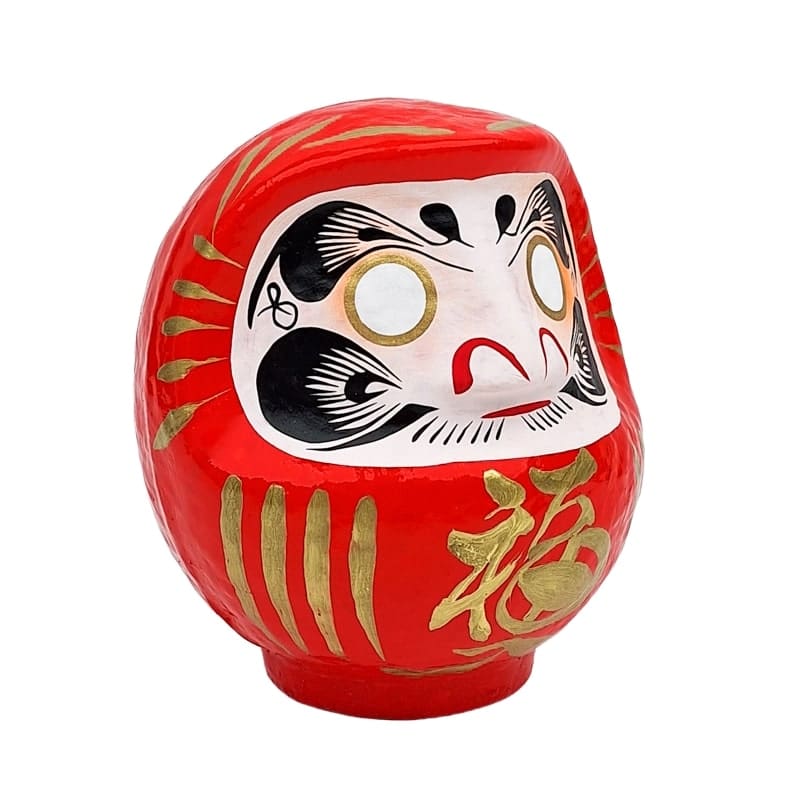 Röd japansk daruma 9 till 15 cm