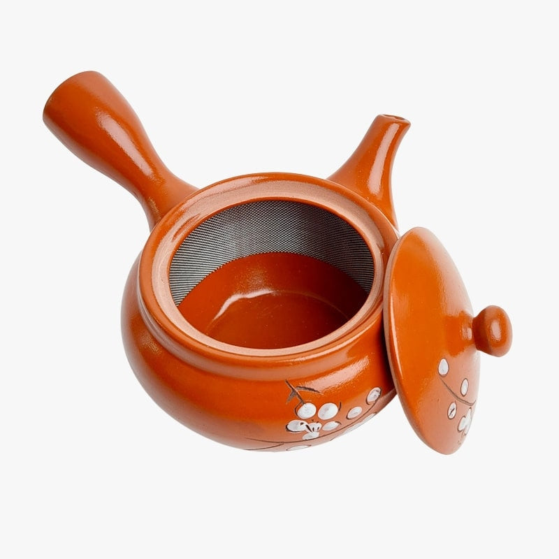 Röd japansk tekanna Kyusu