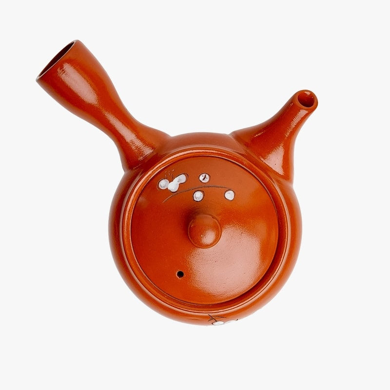 Röd japansk tekanna Kyusu