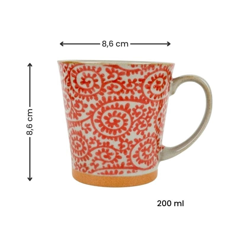 Röd Karakusa japansk mugg