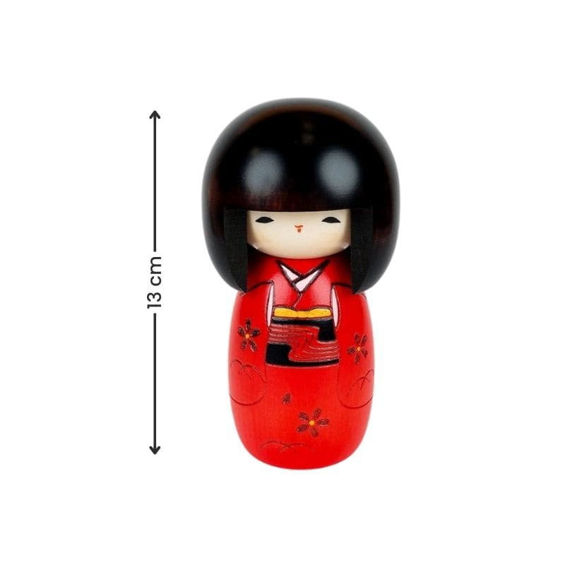 Röd Kokeshi docka