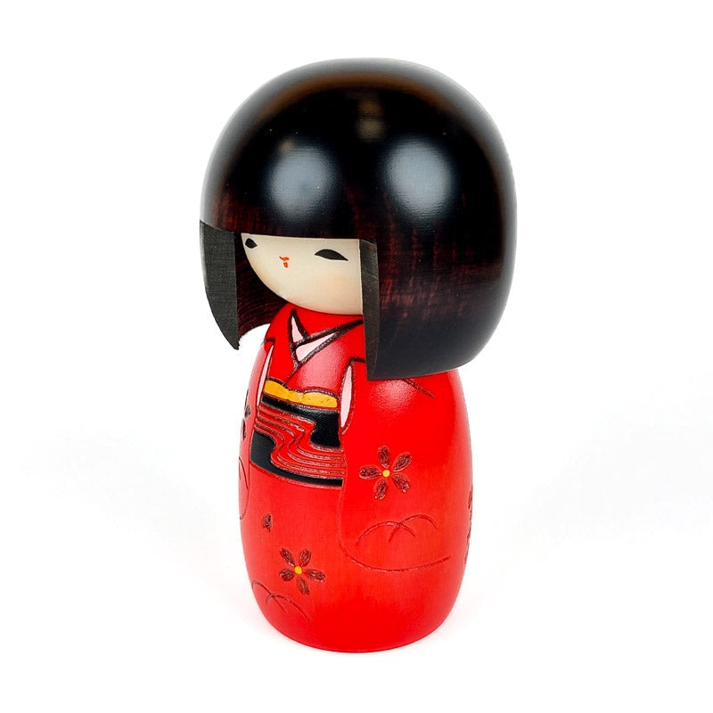 Röd Kokeshi docka
