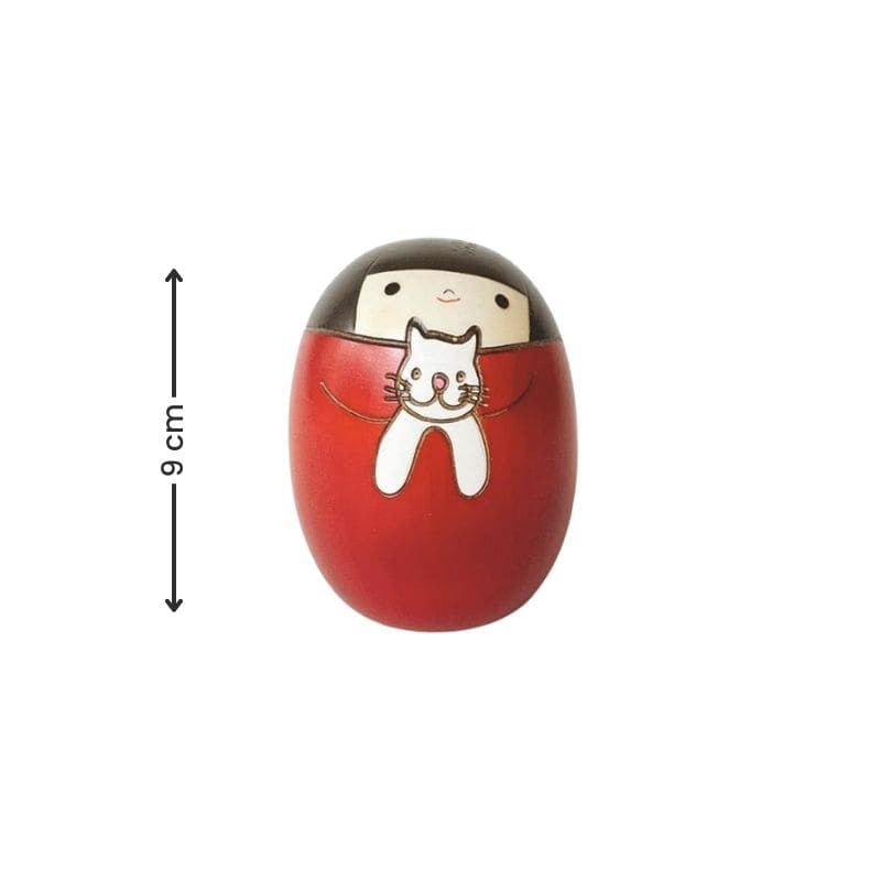 Röd Kokeshi Neko