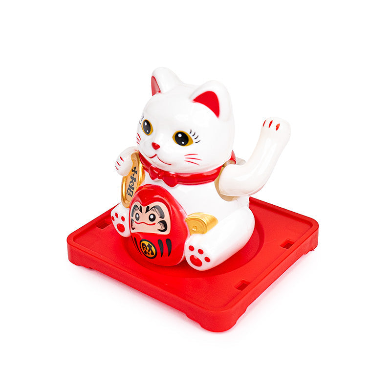 Rörlig Solcellsdriven Maneki Neko Katt - Daruma