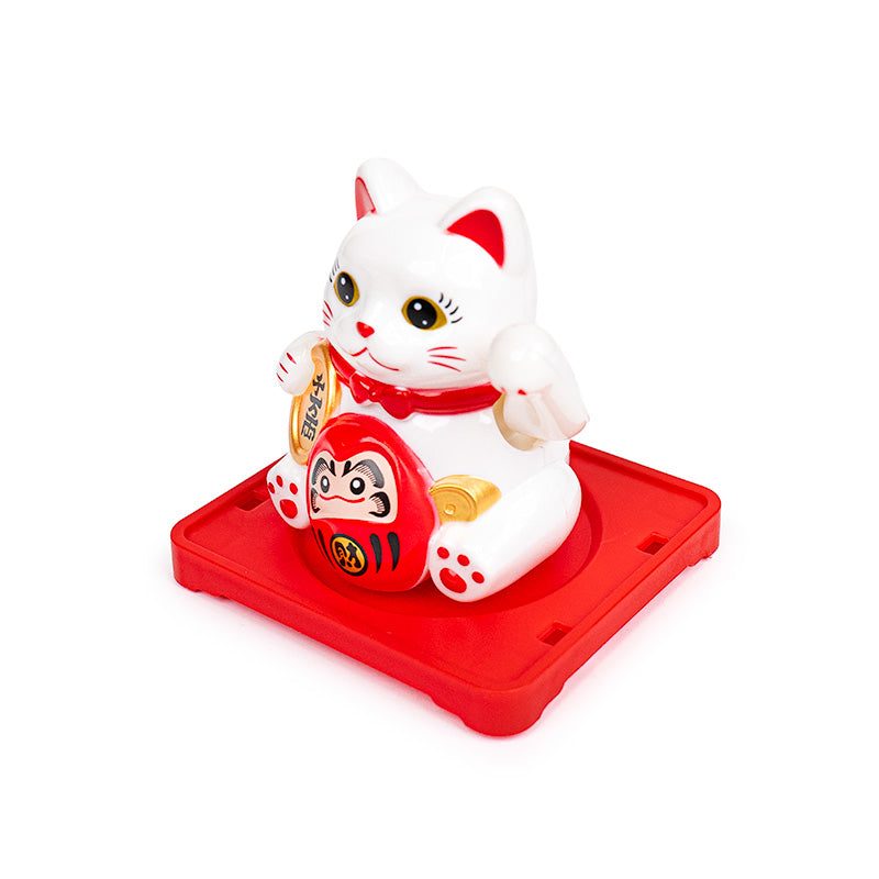 Rörlig Solcellsdriven Maneki Neko Katt - Daruma
