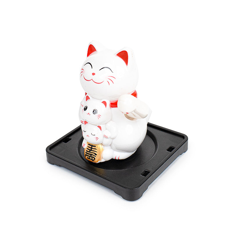 Rörlig Solcellsdriven Maneki Neko Katt - Familj