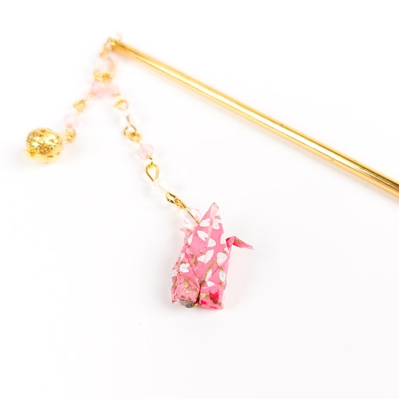 Rosa origami japansk Kanzashi